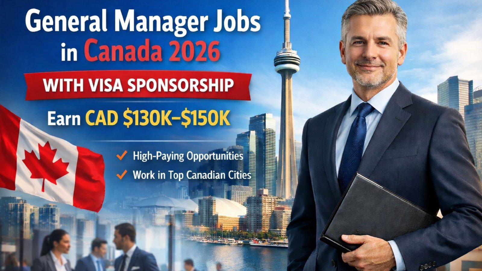 Professional business manager in Canada representing General Manager jobs in Canada 2026 with visa sponsorship and high salary opportunities.